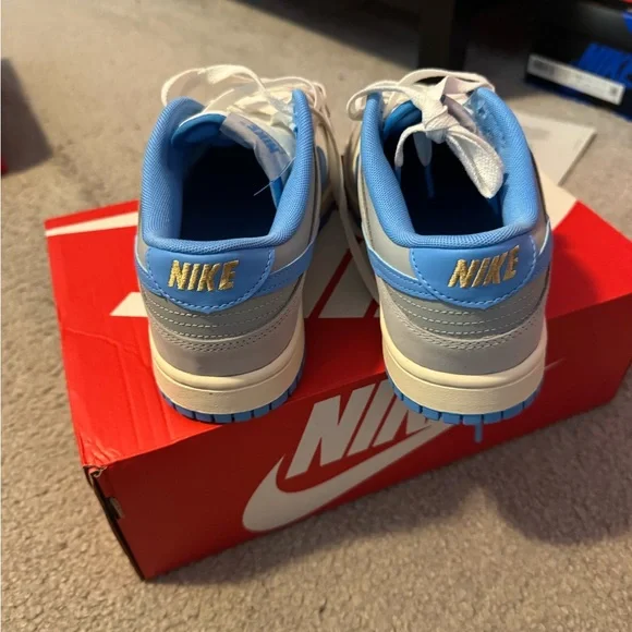 Nike White and Light Blue Sneakers